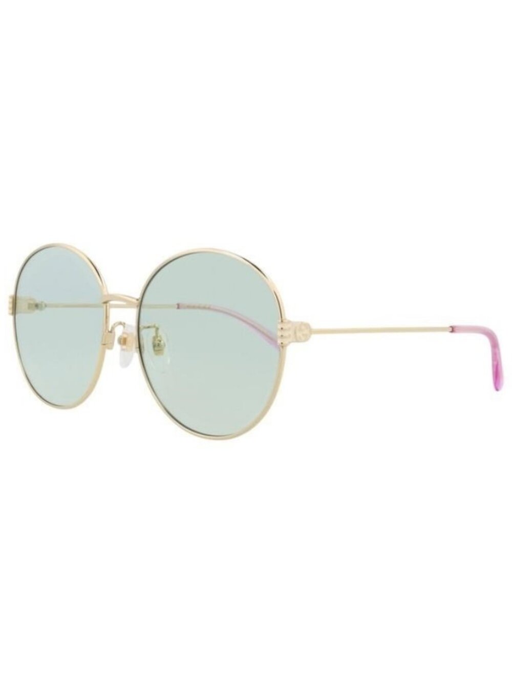 New Gucci Womens Round/Oval Gold Gold Green Fashion Designer Sunglasses